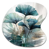 Tropical Palm Leaves Ginkgo II - Asymmetric Metal Wall Art