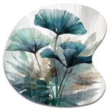 Tropical Palm Leaves Ginkgo II - Asymmetric Metal Wall Art