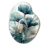 Tropical Palm Leaves Ginkgo II - Asymmetric Metal Wall Art