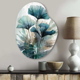 Tropical Palm Leaves Ginkgo II - Asymmetric Metal Wall Art