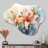 Orange Lily Symphony I - Asymmetric Metal Wall Art