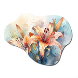 Orange Lily Symphony I - Asymmetric Metal Wall Art