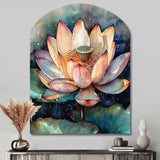 Orange Lotus Floral Dreams I - Asymmetric Metal Wall Art