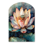 Orange Lotus Floral Dreams I - Asymmetric Metal Wall Art