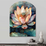 Orange Lotus Floral Dreams I - Asymmetric Metal Wall Art