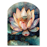 Orange Lotus Floral Dreams I - Asymmetric Metal Wall Art