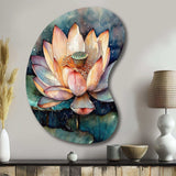 Orange Lotus Floral Dreams I - Asymmetric Metal Wall Art