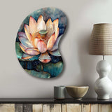 Orange Lotus Floral Dreams I - Asymmetric Metal Wall Art