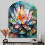 Pink Lotus Floral Dreams II - Asymmetric Metal Wall Art