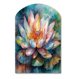 Pink Lotus Floral Dreams II - Asymmetric Metal Wall Art