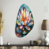 Pink Lotus Floral Dreams II - Asymmetric Metal Wall Art