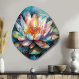 Pink Lotus Floral Dreams II - Asymmetric Metal Wall Art