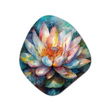 Pink Lotus Floral Dreams II - Asymmetric Metal Wall Art