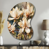 Cream Magnolia Symphony - Asymmetric Metal Wall Art