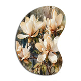 Cream Magnolia Symphony - Asymmetric Metal Wall Art