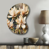 Cream Magnolia Symphony - Asymmetric Metal Wall Art