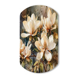 Cream Magnolia Symphony - Asymmetric Metal Wall Art