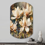 Cream Magnolia Symphony - Asymmetric Metal Wall Art