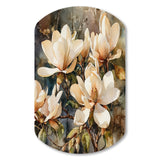 Cream Magnolia Symphony - Asymmetric Metal Wall Art