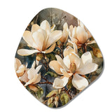 Cream Magnolia Symphony - Asymmetric Metal Wall Art