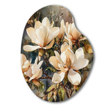 Cream Magnolia Symphony - Asymmetric Metal Wall Art