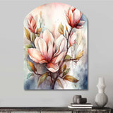 Red Magnolia Symphony - Asymmetric Metal Wall Art