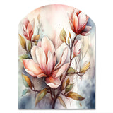 Red Magnolia Symphony - Asymmetric Metal Wall Art