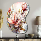 Red Magnolia Symphony - Asymmetric Metal Wall Art