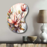 Red Magnolia Symphony - Asymmetric Metal Wall Art