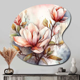 Red Magnolia Symphony - Asymmetric Metal Wall Art