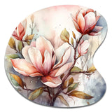 Red Magnolia Symphony - Asymmetric Metal Wall Art