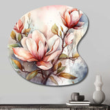 Red Magnolia Symphony - Asymmetric Metal Wall Art