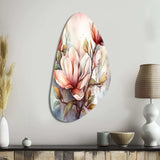 Red Magnolia Symphony - Asymmetric Metal Wall Art