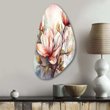 Red Magnolia Symphony - Asymmetric Metal Wall Art