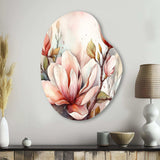 Red Magnolia Symphony - Asymmetric Metal Wall Art