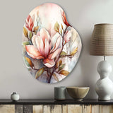 Red Magnolia Symphony - Asymmetric Metal Wall Art