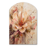 Emotions Of Beige Red Peony Flower I - Asymmetric Metal Wall Art