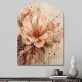 Emotions Of Beige Red Peony Flower I - Asymmetric Metal Wall Art