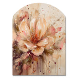 Emotions Of Beige Red Peony Flower I - Asymmetric Metal Wall Art