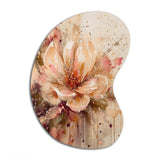 Emotions Of Beige Red Peony Flower I - Asymmetric Metal Wall Art