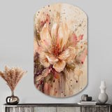 Emotions Of Beige Red Peony Flower I - Asymmetric Metal Wall Art