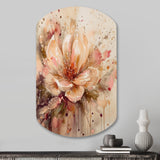 Emotions Of Beige Red Peony Flower I - Asymmetric Metal Wall Art