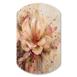 Emotions Of Beige Red Peony Flower I - Asymmetric Metal Wall Art