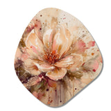 Emotions Of Beige Red Peony Flower I - Asymmetric Metal Wall Art