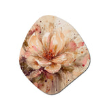 Emotions Of Beige Red Peony Flower I - Asymmetric Metal Wall Art