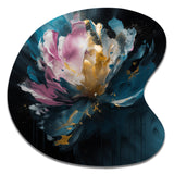 Blue Pink Peonies Artistry II - Asymmetric Metal Wall Art