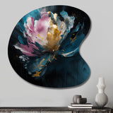 Blue Pink Peonies Artistry II - Asymmetric Metal Wall Art