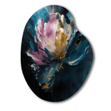 Blue Pink Peonies Artistry II - Asymmetric Metal Wall Art