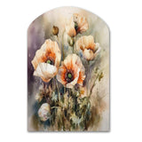 Orange Peonies Blooms II - Asymmetric Metal Wall Art