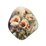 Orange Peonies Blooms II - Asymmetric Metal Wall Art